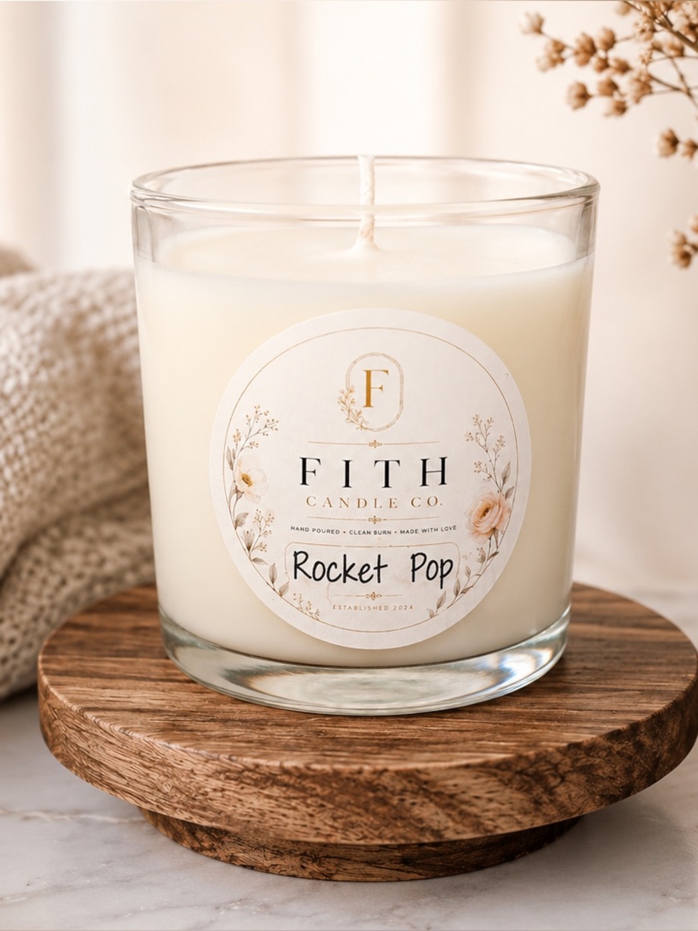 Rocket Pop 100% Organic Soy Artisan wax Candle 5 oz
